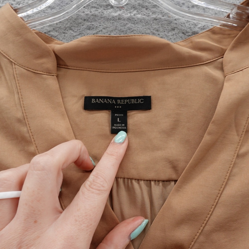 Banana Republic ππHost Pick1/5ππ Volume Sleeve Tan Blouse - Picture 7 of 13